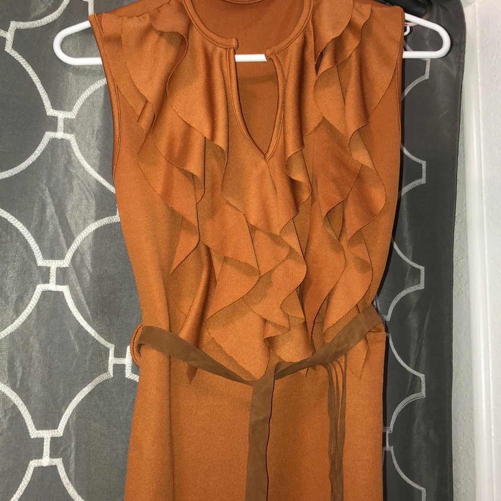 Brown Ruffle Dress